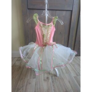 Girls sleeveless‎ pink green and white dance tutu